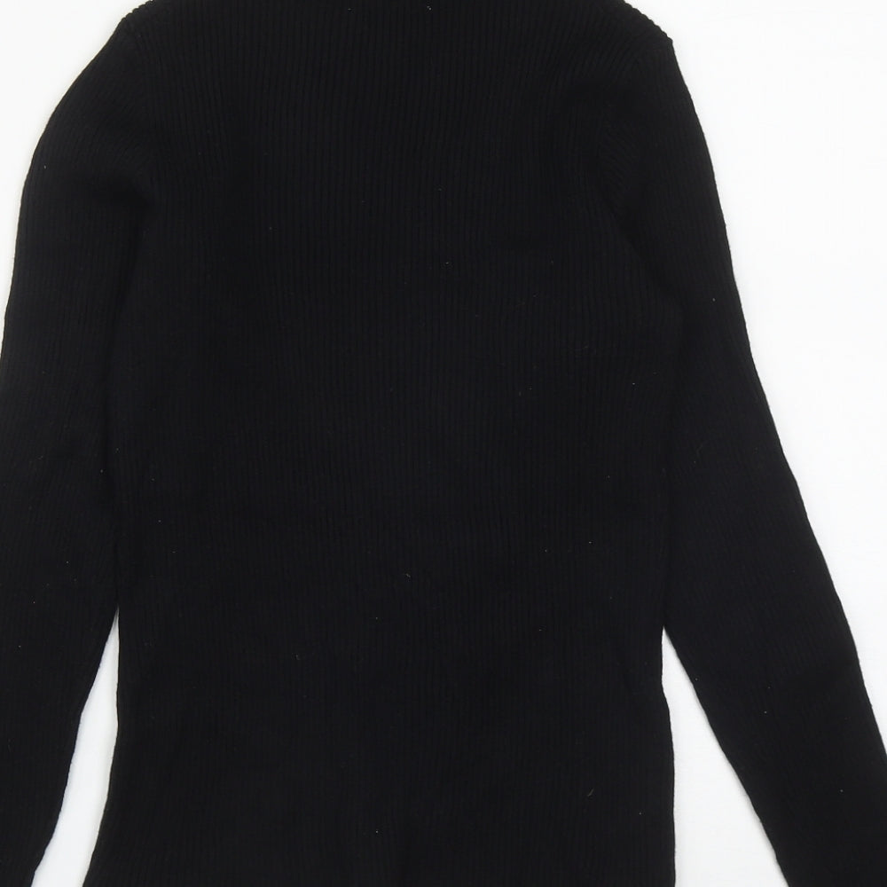 Primark Womens Black Round Neck  Viscose Pullover Jumper Size L