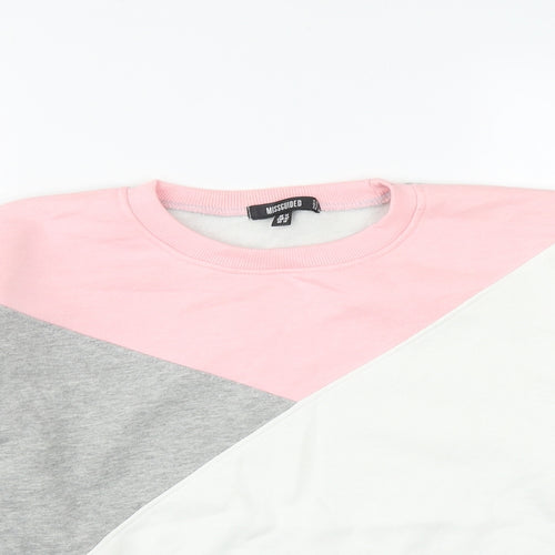 Missguided Womens Grey  Cotton Pullover Sweatshirt Size 14