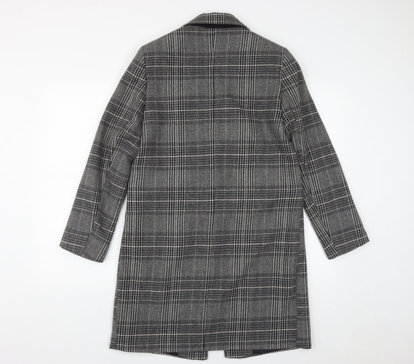 Marks and Spencer Womens Multicoloured Plaid  Overcoat Coat Size 10  Snap