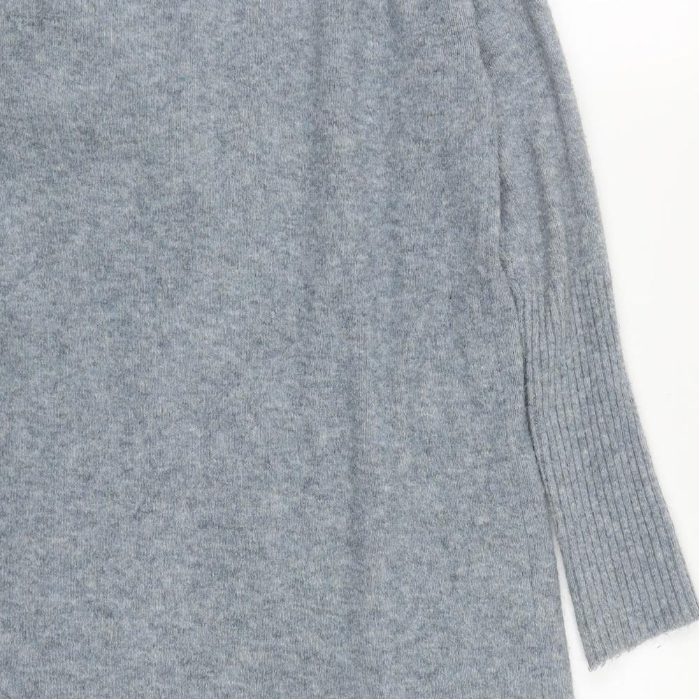 Primark Womens Grey V-Neck  Acrylic Cardigan Jumper Size S