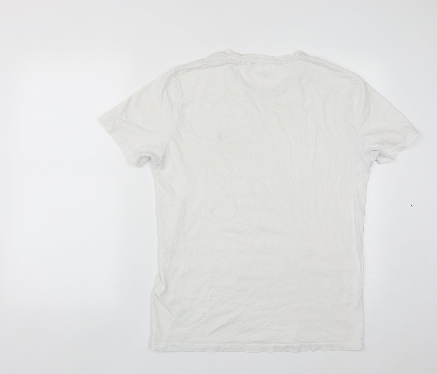 AllSaints Mens White  Cotton  T-Shirt Size S Round Neck