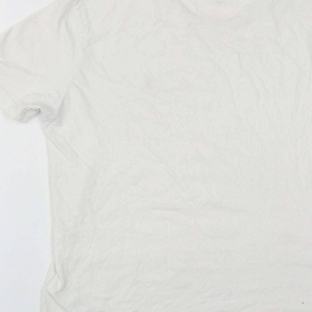 AllSaints Mens White  Cotton  T-Shirt Size S Round Neck