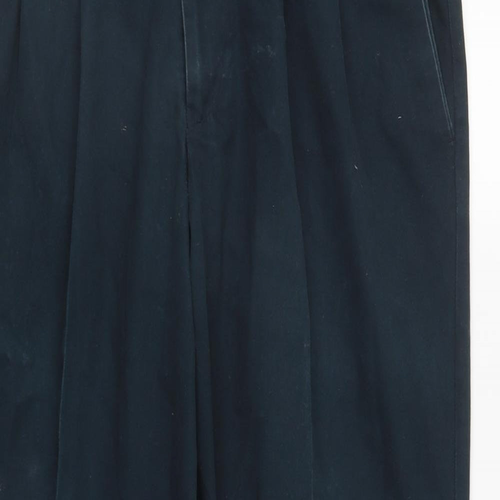 DOCKERS Mens Blue  Cotton Carrot Trousers Size 36 in L30 in Regular Zip