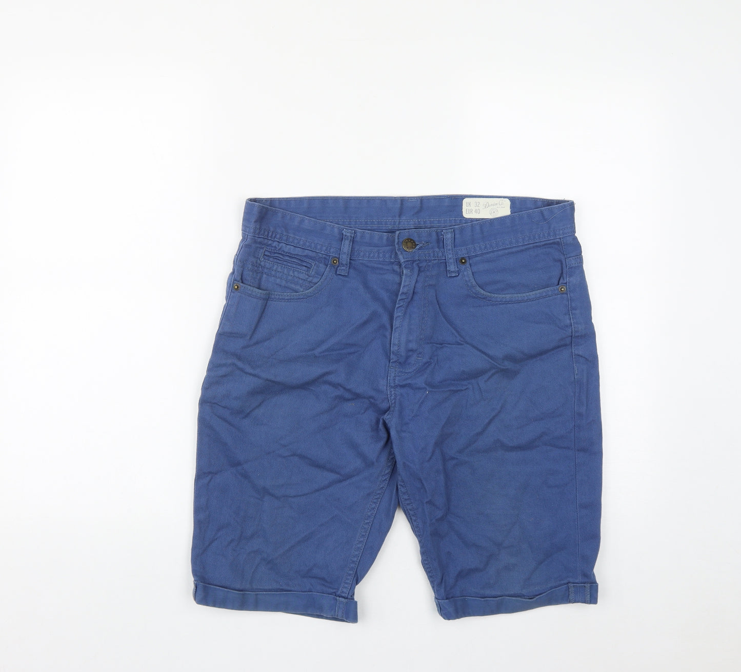 Denim & Co. Mens Blue  Cotton Bermuda Shorts Size 34 in L10 in Regular Zip