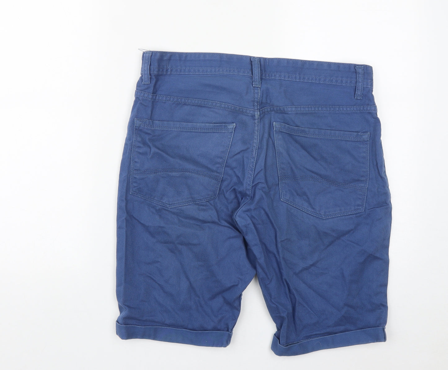Denim & Co. Mens Blue  Cotton Bermuda Shorts Size 34 in L10 in Regular Zip