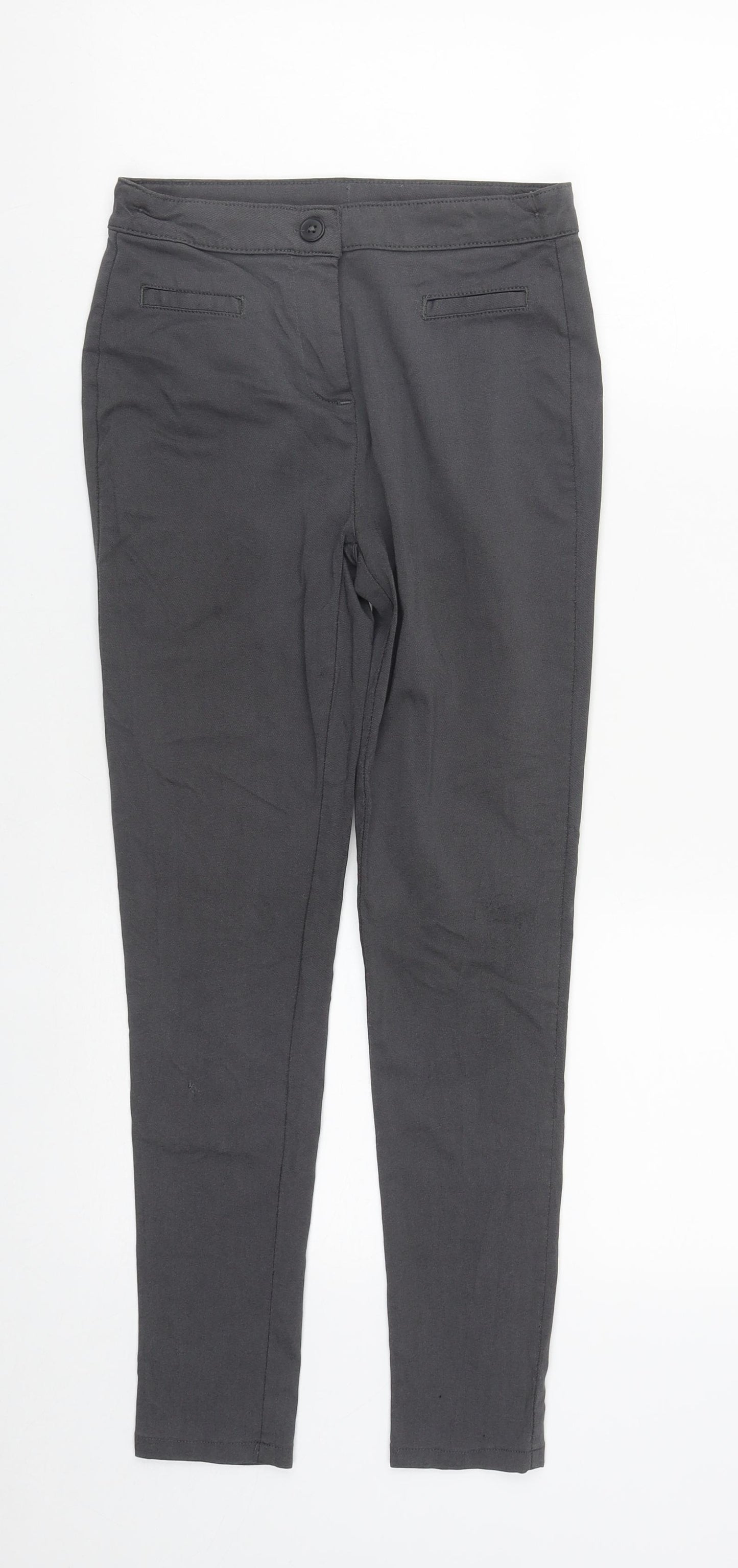 NEXT Boys Grey  Viscose Dress Pants Trousers Size 12 Years  Slim Zip