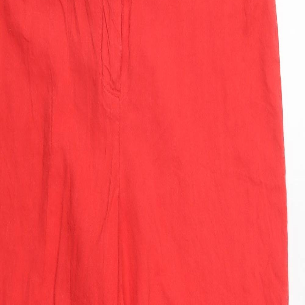Tu  Womens Red  Linen Trousers  Size 12 L30 in Regular Zip