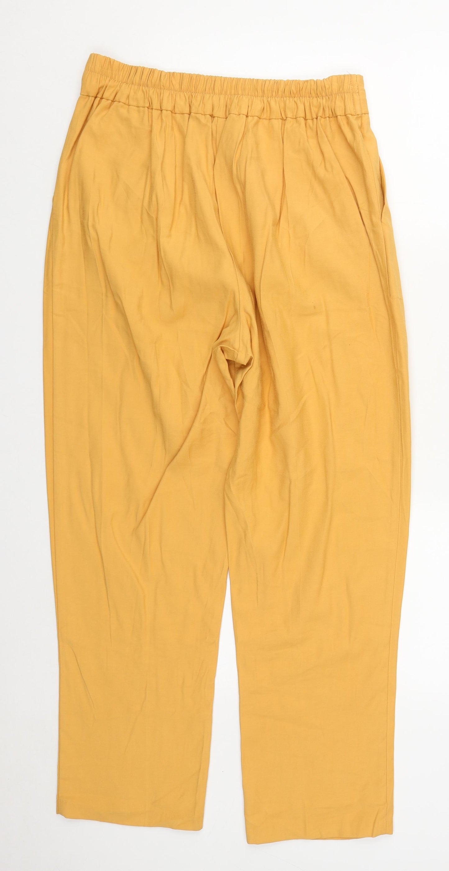 Primark Womens Yellow  Viscose Trousers  Size 12 L27 in Regular