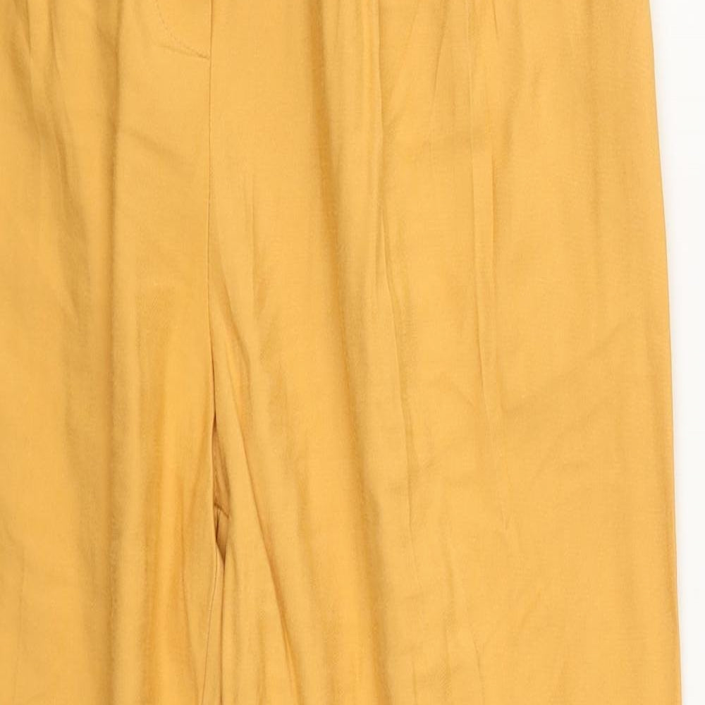 Primark Womens Yellow  Viscose Trousers  Size 12 L27 in Regular