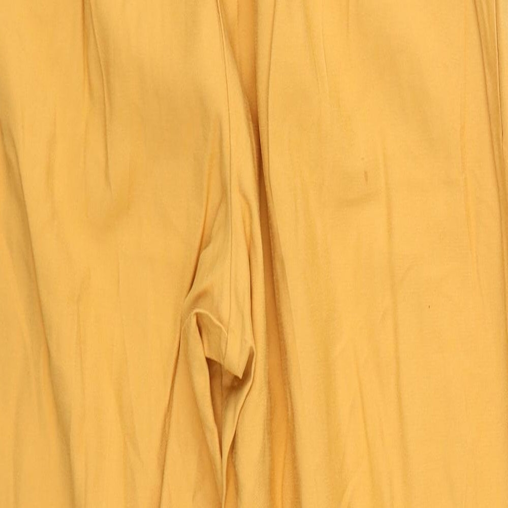 Primark Womens Yellow  Viscose Trousers  Size 12 L27 in Regular