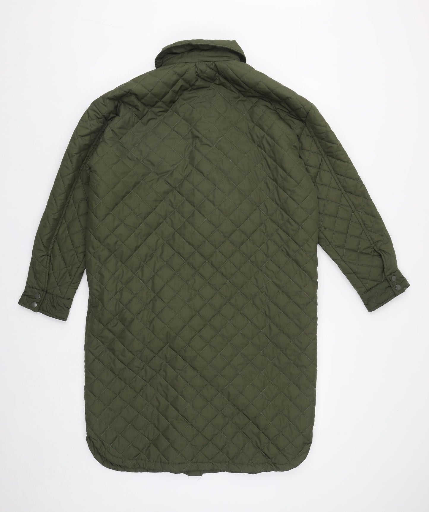 New Look Womens Green   Quilted Coat Size 8  Snap