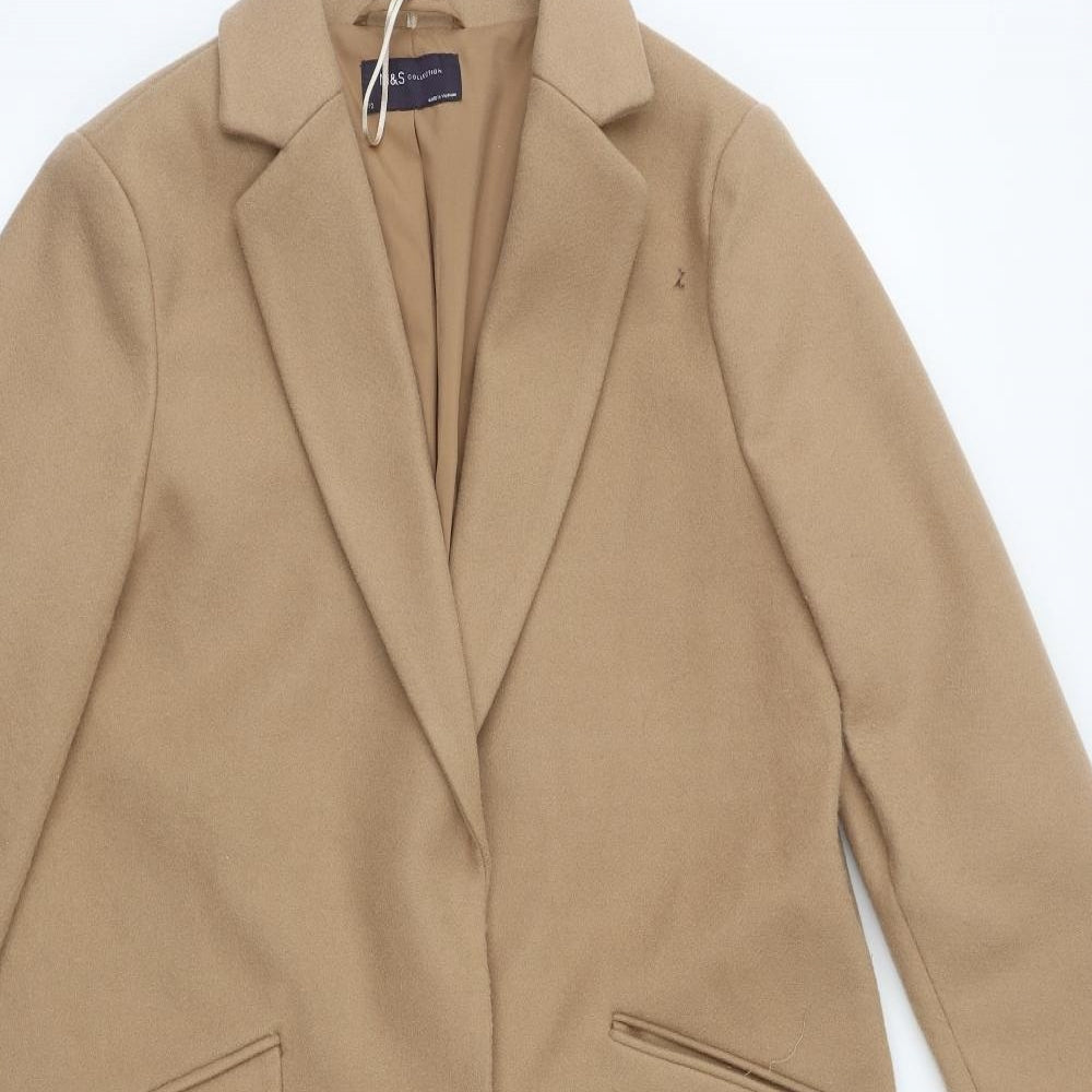 Marks and Spencer Womens Brown   Trench Coat Blazer Size 12  Snap