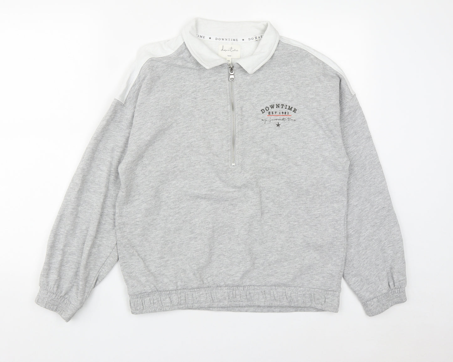 NEXT Womens Grey  Cotton Pullover Sweatshirt Size 10  Zip