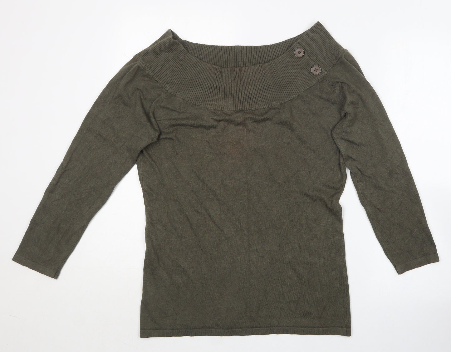 George Womens Green Boat Neck  Viscose Pullover Jumper Size 16