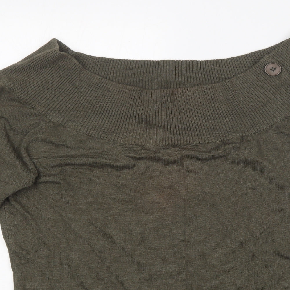 George Womens Green Boat Neck  Viscose Pullover Jumper Size 16