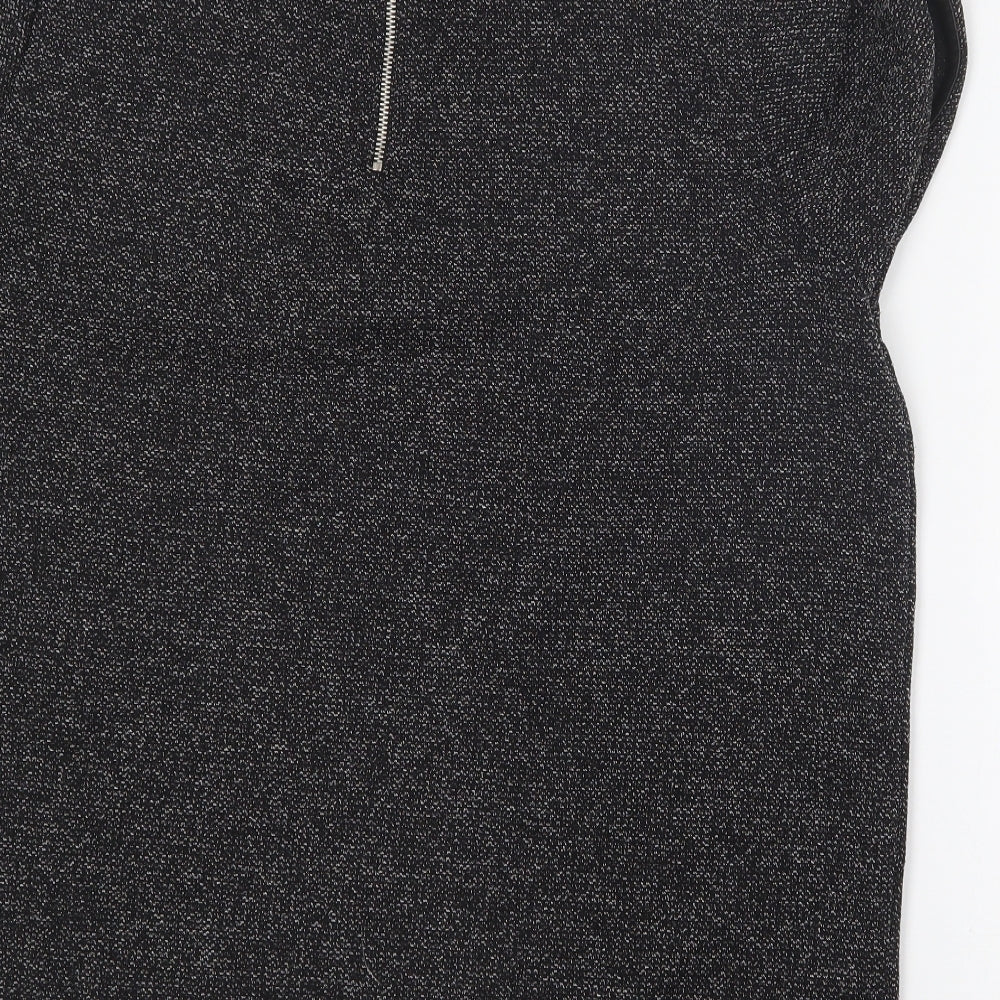 TU Womens Black  Polyester Basic T-Shirt Size 16 Round Neck