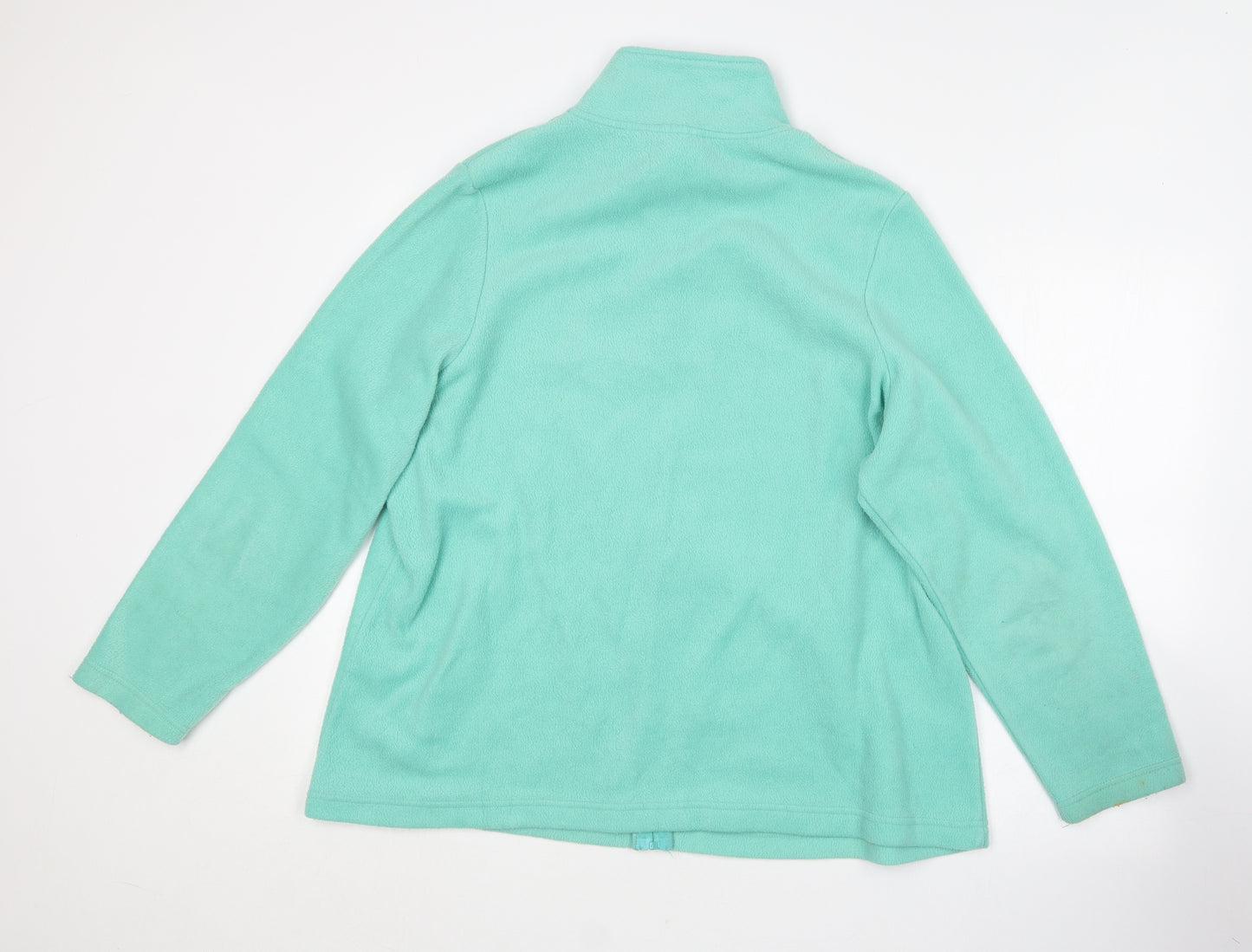 Being casual Womens Green Collared  Polyester Full Zip Jumper Size 16