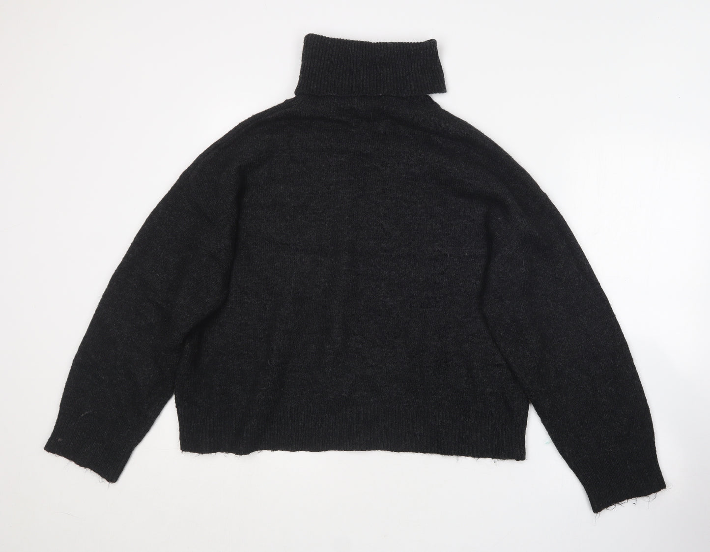 New Look Womens Grey Roll Neck  Polyester Pullover Jumper Size L