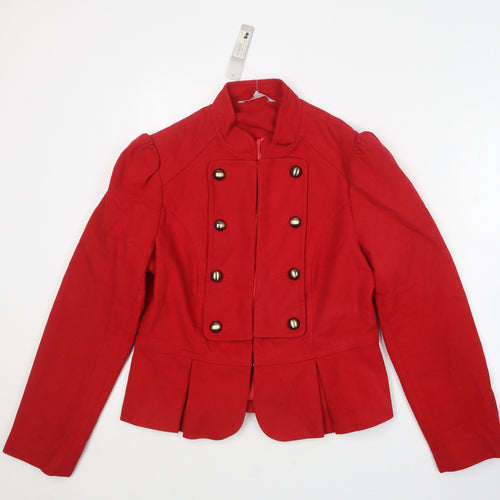 Red Herring Womens Red   Overcoat Coat Size 14