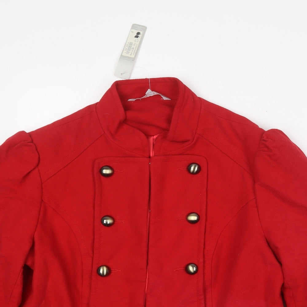 Red Herring Womens Red   Overcoat Coat Size 14