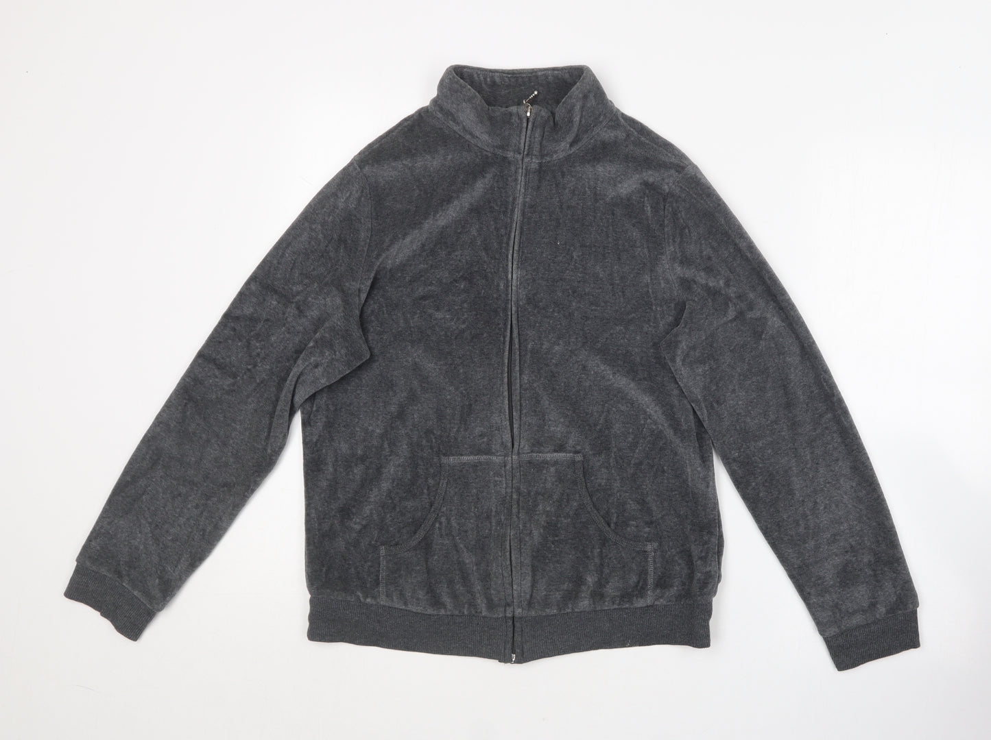 Marks and Spencer Womens Grey  Cotton Full Zip Hoodie Size 16