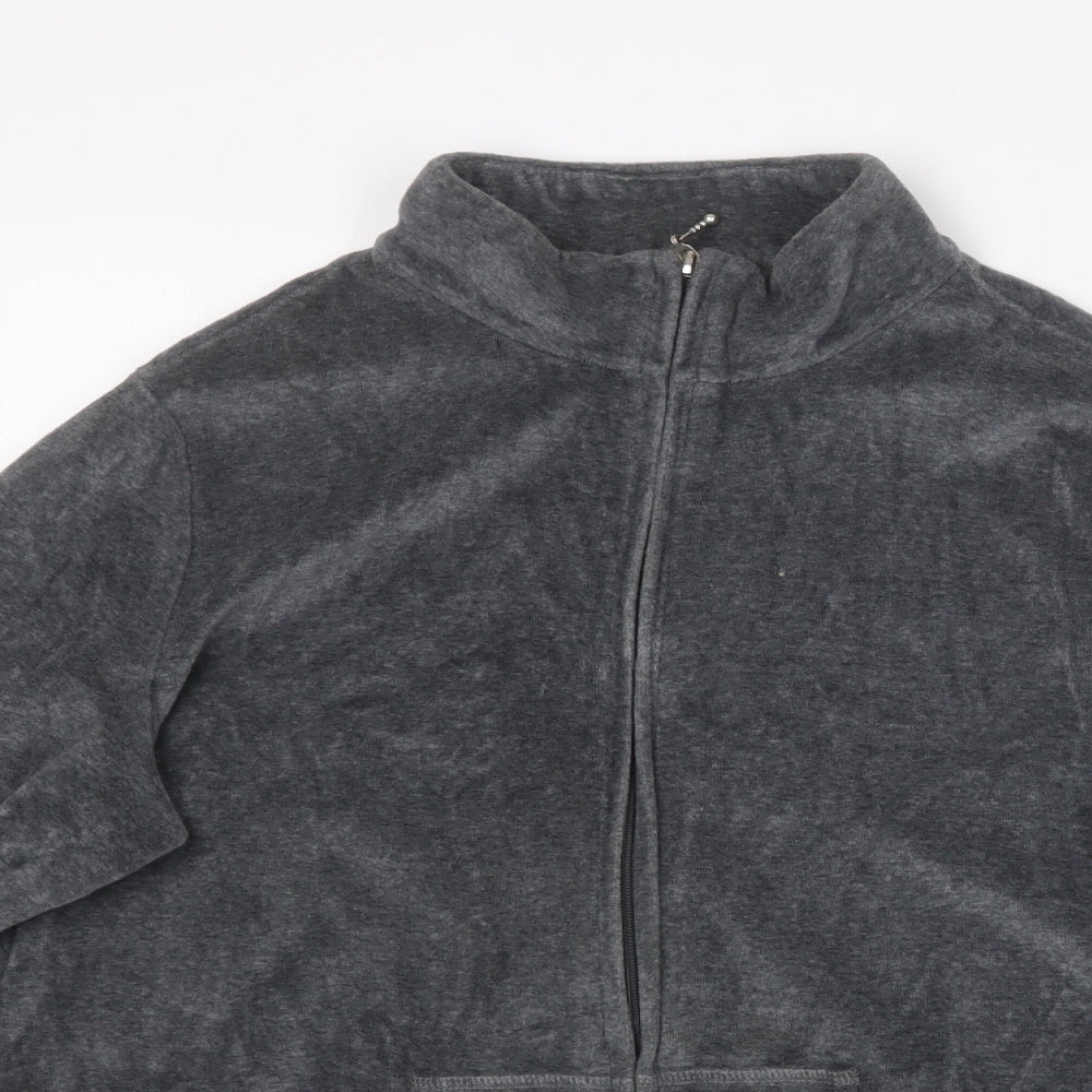 Marks and Spencer Womens Grey  Cotton Full Zip Hoodie Size 16