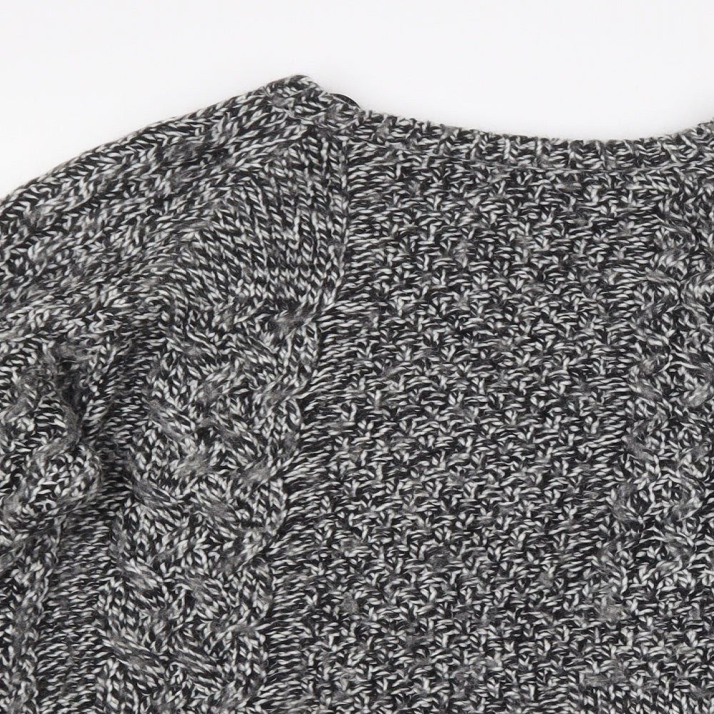 TU Womens Black Round Neck  Acrylic Pullover Jumper Size 16