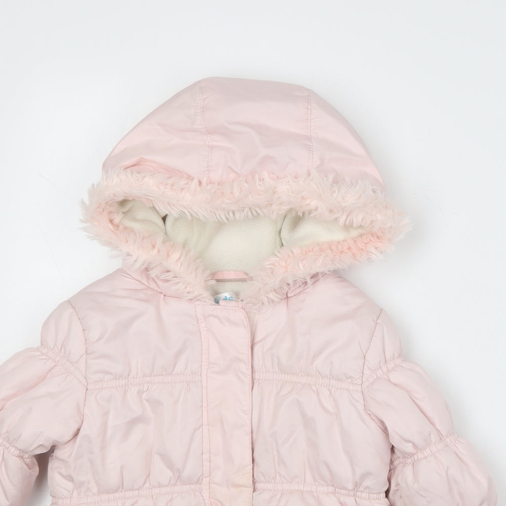 M&Co Girls Pink   Puffer Jacket Coat Size 4-5 Years
