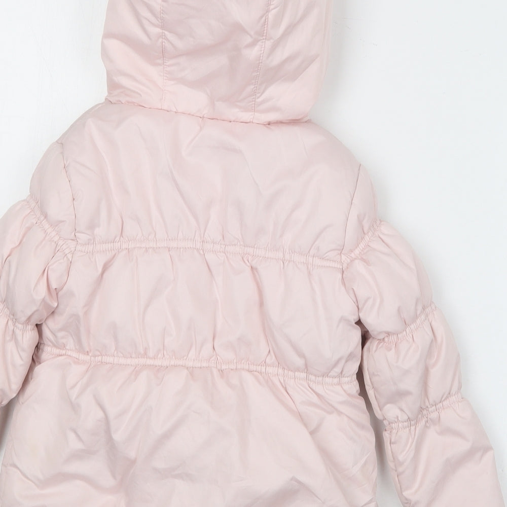 M&Co Girls Pink   Puffer Jacket Coat Size 4-5 Years