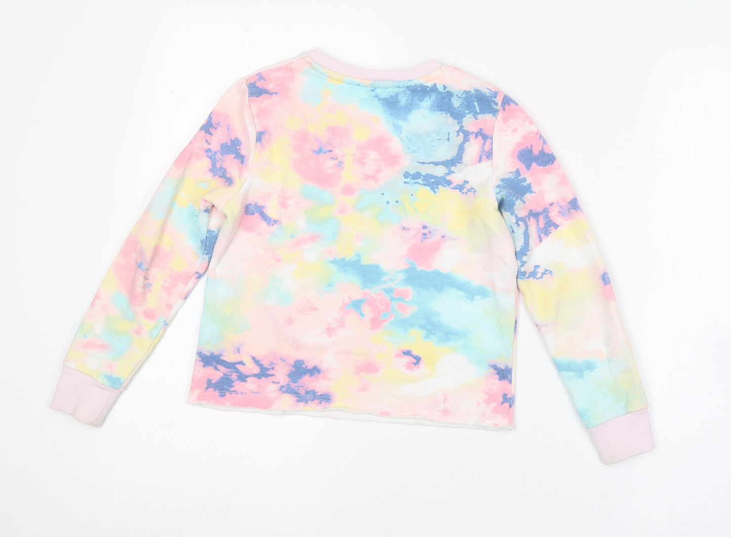F&F Girls Multicoloured Round Neck  Cotton Pullover Jumper Size 7-8 Years