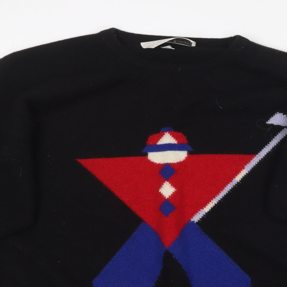 Pringle Mens Black Round Neck  Wool Pullover Jumper Size M