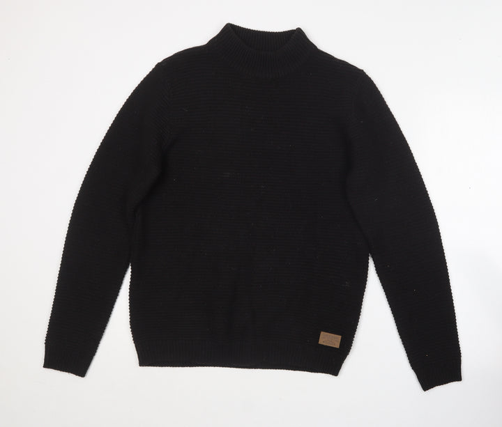 Threadbare Womens Black Round Neck Acrylic Pullover Jumper Size M