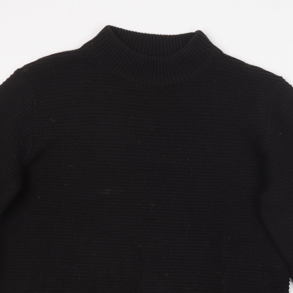 Threadbare Womens Black Round Neck  Acrylic Pullover Jumper Size M