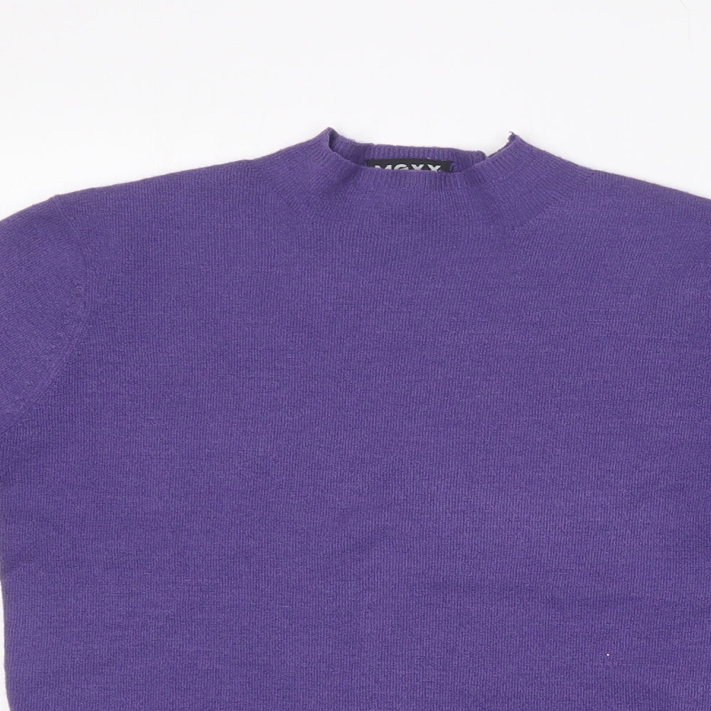 Mexx Womens Purple Round Neck  Acrylic Pullover Jumper Size S