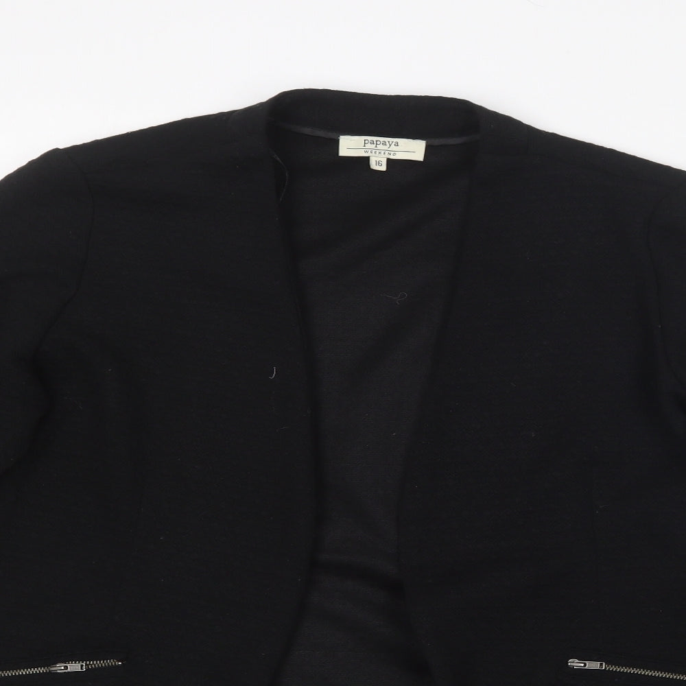 Papaya Womens Black   Jacket Blazer Size 16