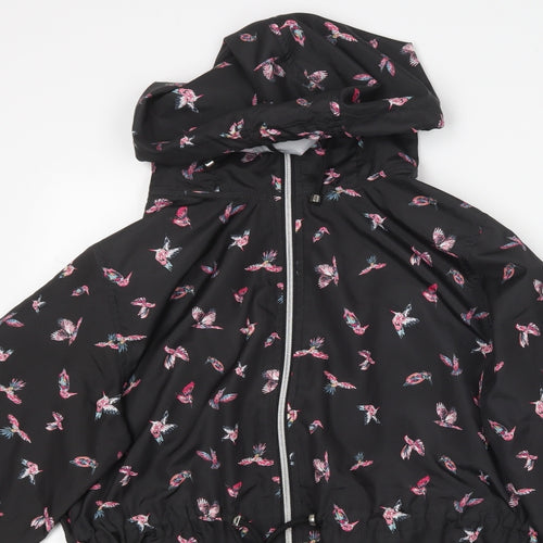 Primark Womens Black Geometric  Rain Coat Coat Size 10   - Bird print