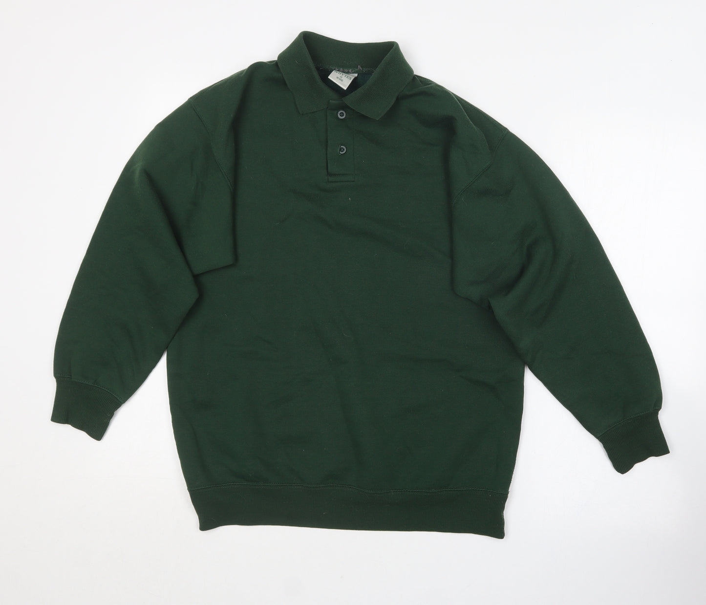 Whytes Mens Green Collared  Acrylic Pullover Jumper Size S