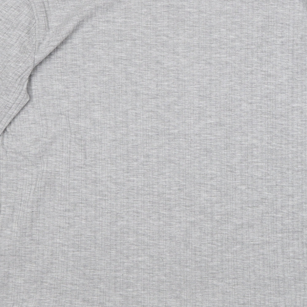 Primark Womens Grey  Polyester Basic T-Shirt Size L Round Neck