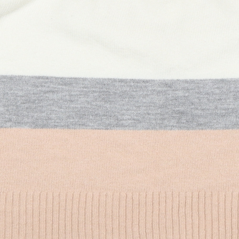 Fig & Basil Womens Multicoloured V-Neck  Acrylic Pullover Jumper Size 16