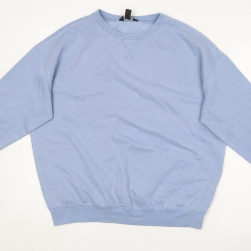 New Look Womens Blue Round Neck  Cotton Pullover Jumper Size M
