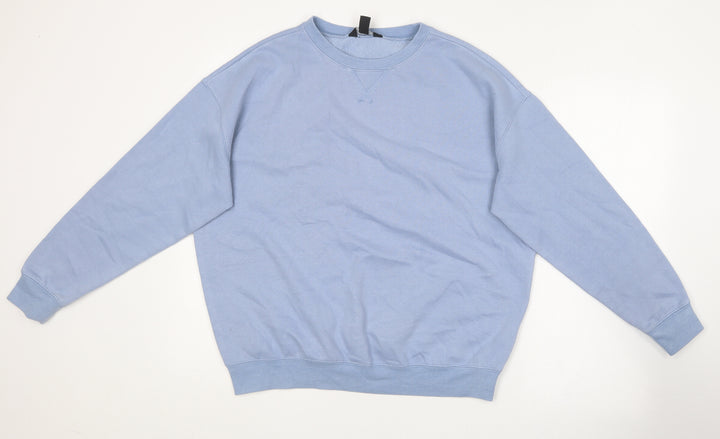 New Look Womens Blue Round Neck Cotton Pullover Jumper Size M