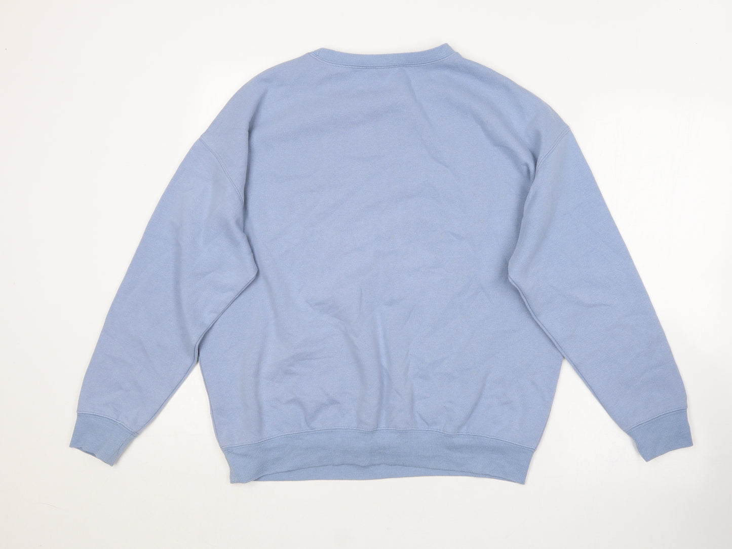 New Look Womens Blue Round Neck  Cotton Pullover Jumper Size M