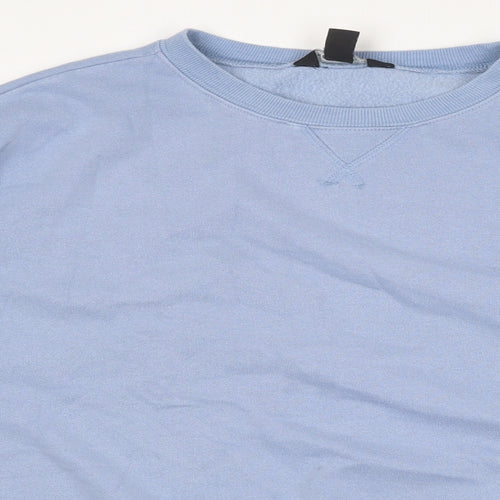 New Look Womens Blue Round Neck  Cotton Pullover Jumper Size M