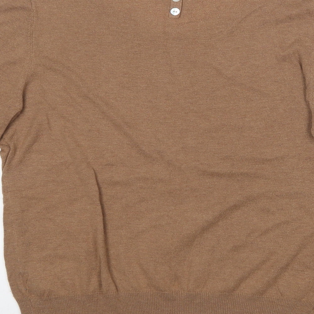 NEXT Womens Brown Boat Neck  Acrylic Pullover Jumper Size 14