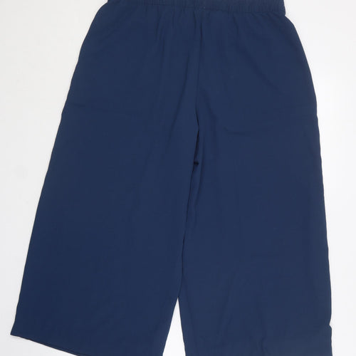 ESMARA Womens Blue  Polyester Cropped Trousers Size 12 L21 in Regular