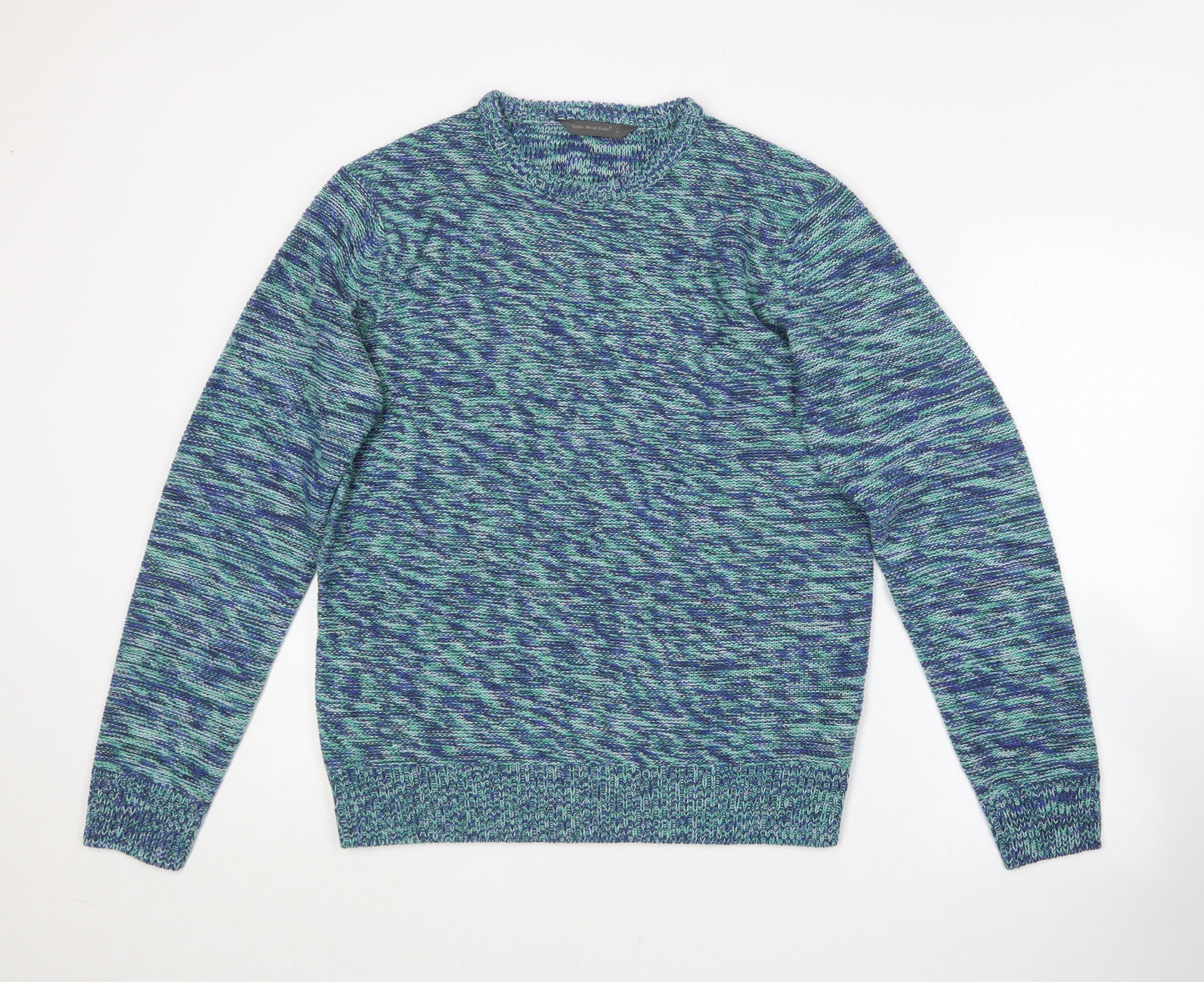 Cedar Wood State Womens Blue Round Neck  Acrylic Pullover Jumper Size L