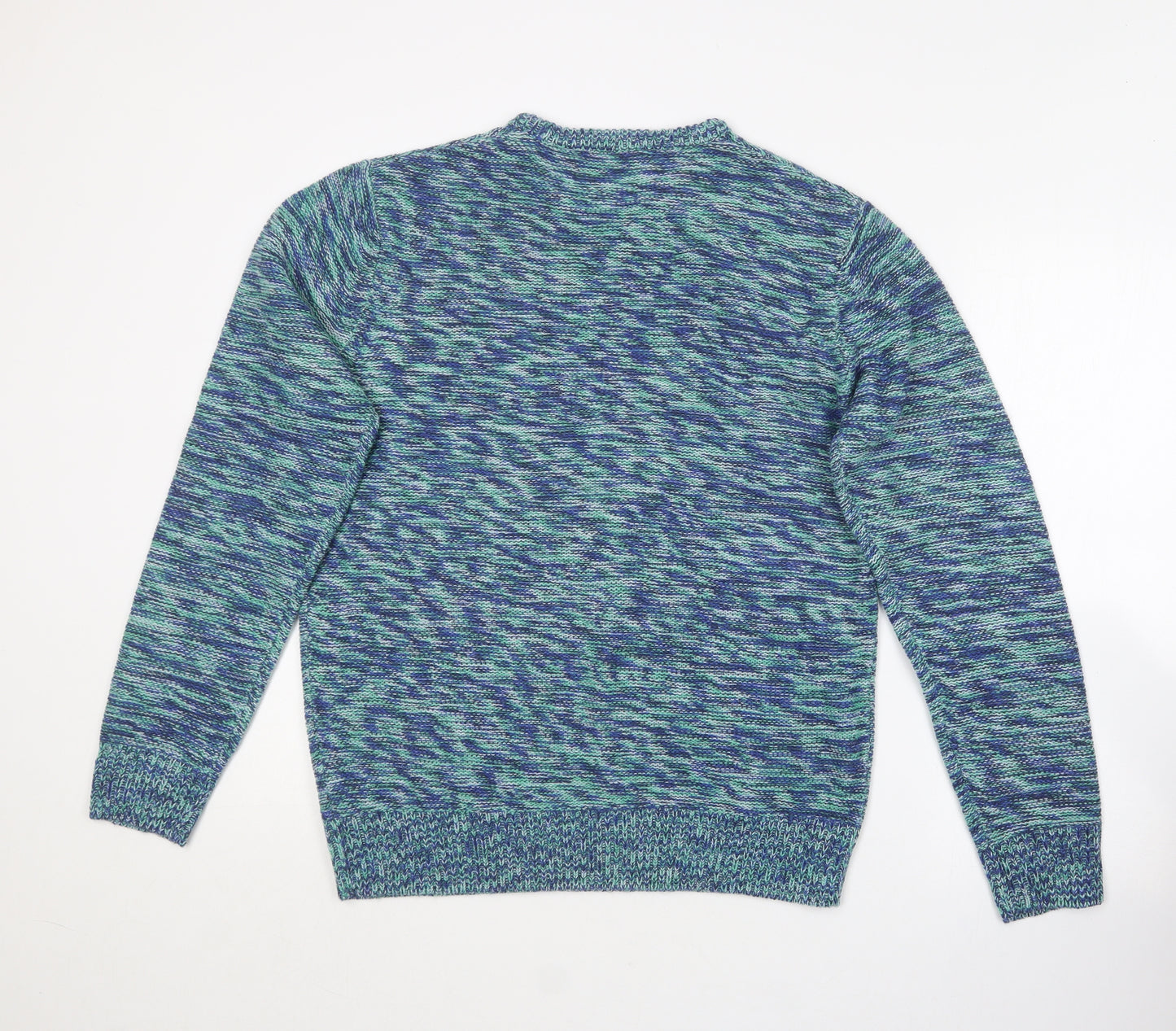 Cedar Wood State Womens Blue Round Neck  Acrylic Pullover Jumper Size L