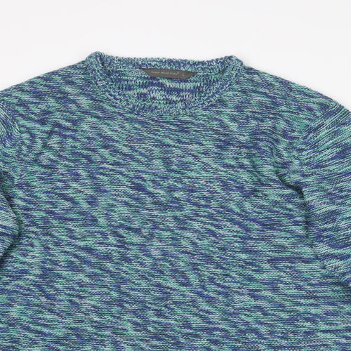 Cedar Wood State Womens Blue Round Neck  Acrylic Pullover Jumper Size L