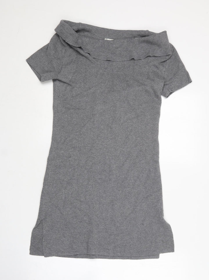 Coldwater Creek Womens Grey  Nylon Jumper Dress  Size XS  Boat Neck