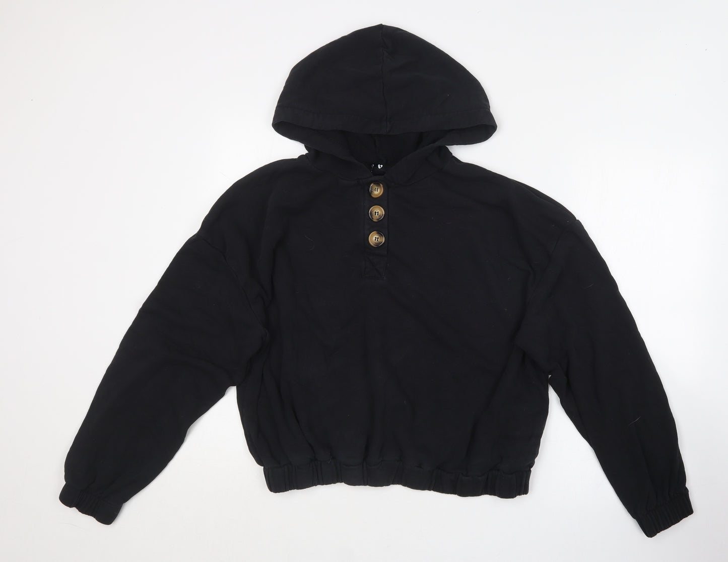 Very Womens Black  Cotton Pullover Hoodie Size 16